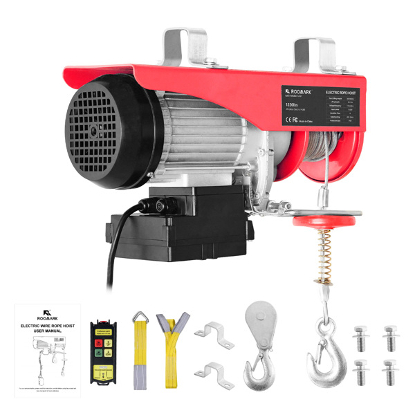 3-in-1 elektrischer Heber, 1100 lbs Hubkapazität, 1500 W 110 V elektrische Winde mit 5,5 m Kabel und kabelloser Fernbedienung, 7,6 m / 25 ft (1320LBS)