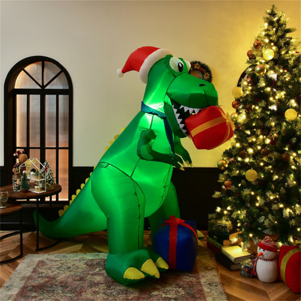 6 Feet Christmas Inflatable Dinosaur Christmas Decoration