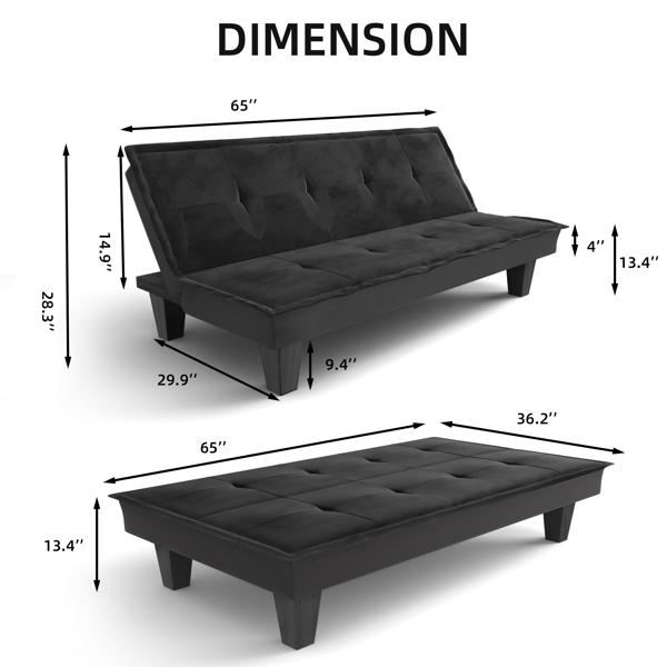 65" Linen folding sofa bed Loveseat