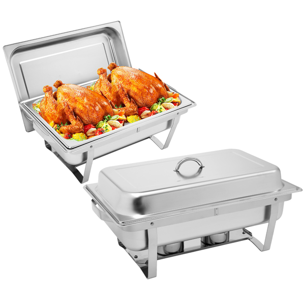 [Product have Logo]9L-1*2 Single Basin Two Set Stainless Steel Rectangular Buffet Stove