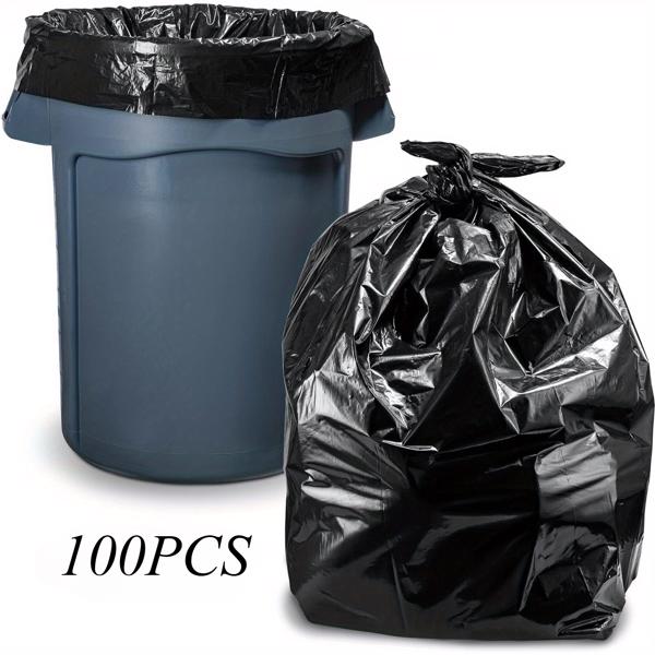 Plastics 13 Gallon Trash Bags (1.6 MIL - 100PCS) 23" x 27" - Large Heavy Duty Can Liners - Plastic Black Garbage Bags for Lawn, Leaf, Contractor, Yard (50pcs per pack, 2 packs totaling 100pcs)