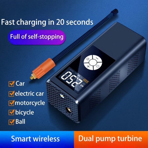 Wireless car inflatable pump high-power portable intelligent digital display inflatable treasure multi-function wireless charging