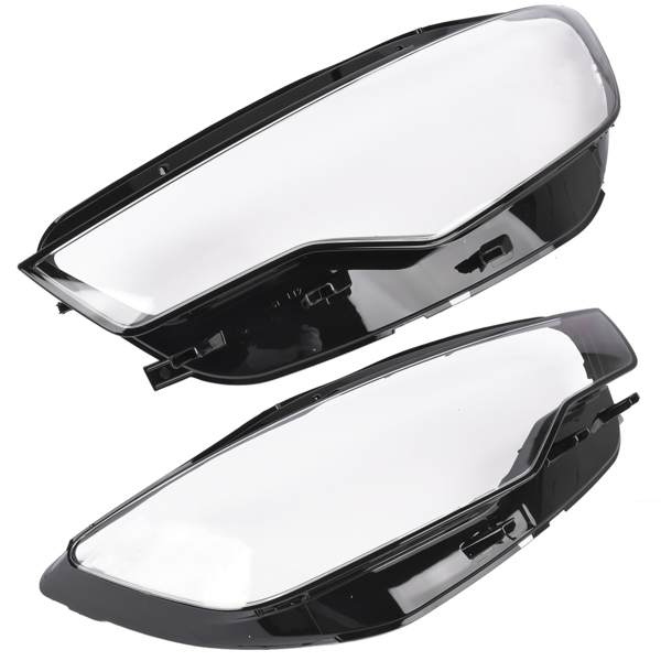 For Audi C7 A6L A61 13-15 Pair Front Clear Headlight Lens Cover Lampshade Lense