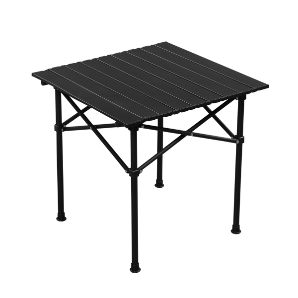 Portable Folding Camping Table for 2-4 Persons, Ultralight Collapsible Table Outdoor Camp Table for Travel Hiking Backyard BBQ Party, 20x20 in, Black