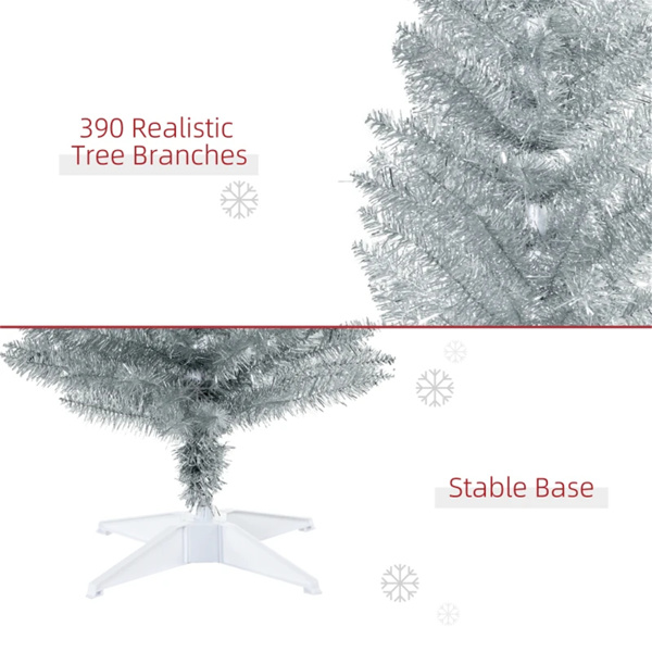 6-foot silver Christmas tree with bracket