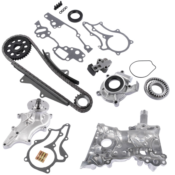 Timing Chain Kit+Cover+Oil & Water Pump for Toyota Pickup 4Runner Celica 2.4L L4