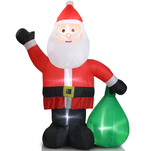 6 FT Lighted Christmas Inflatable Decoration, Inflatable Santa Claus with Large Gift Bag, Funny Blow Up Yard Decorations with Built-in LED Lights for Holiday Party Front Yard Lawn Garden Decor