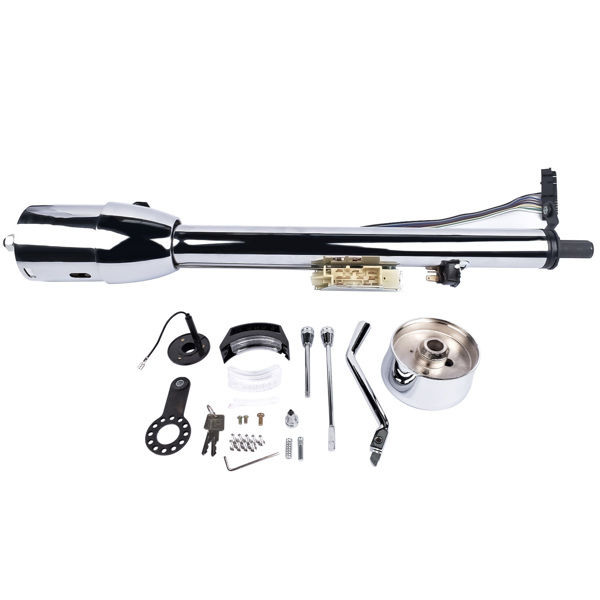 Chrome 28" Stainless Steel Tilt Steering Column with Adapter &Key Automatic