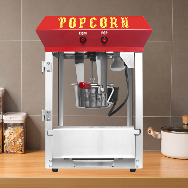 Bar Style Popcorn Machine, 4-Ounce Popcorn Maker Popper, Red 