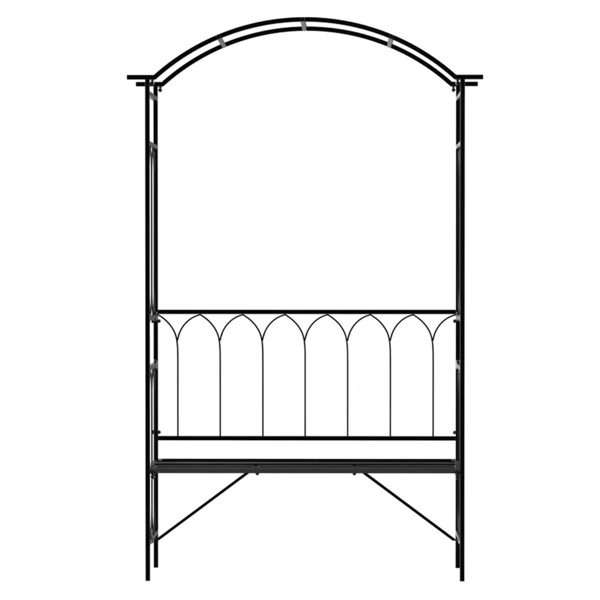 Steel Garden Arch with 2-Seat Bench