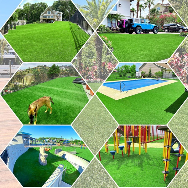 Artificial turf, professional dog mat large turf outdoor carpet terrace pet lawn, artificial carpet with drainage holes, 3.28FT * 6.56FT