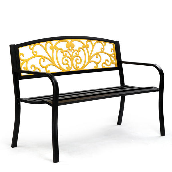 50" Iron Outdoor Courtyard Decoration Park Leisure Bench