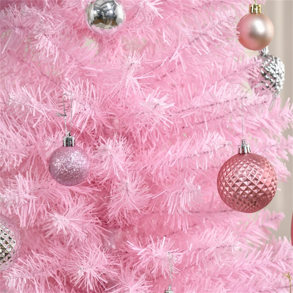 7 foot pink Christmas tree with bracket