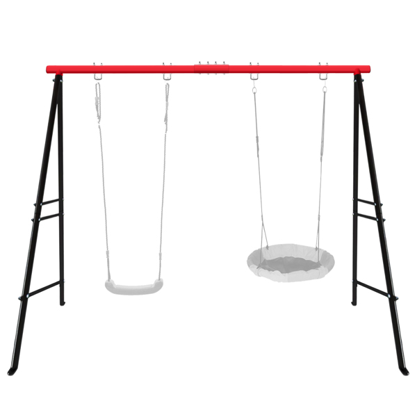 Swing Stand Frame,Swing Set Frame for Both Kids and Adults,500 Lbs Heavy-Duty Metal A-Frame Backyard Swing for Indoor Outdoor,Red(Frame Only)