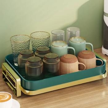 Kitchen Drain Tray,Bowl Cup Dish Drying Rack ,Tea Plate Drainboard Kitchen Sink Tray,Bathroom Draining Board Bowl Cup Dish Drying Rack Green