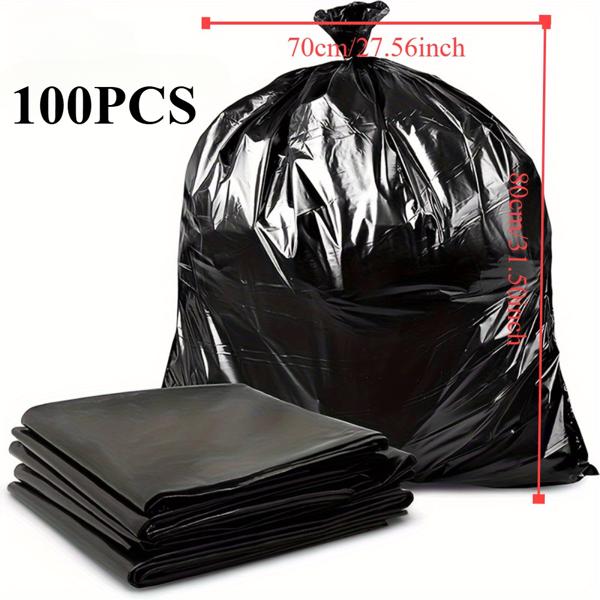 Plastics 25 Gallon Trash Bags (1.6 MIL - 100PCS) 27" x 31" - Large Heavy Duty Can Liners - Plastic Black Garbage Bags for Lawn, Leaf, Contractor, Yard, (50pcs per pack, 2 packs totaling 100pcs)