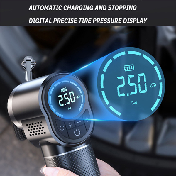 150PSI Handheld Air Compressor Electric Wireless Portable Tire Inflation Pump Digital Display LED Lighting Suitable for Cars/ motorcycles/ bicycles/ balls