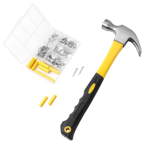 218 Piece Tool Set General Household Hand Tool Kit with Plastic Toolbox Storage Case Yellow