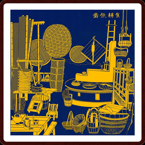 Carve to Drink, Plow to Eat Handmade Tayin Energy Painting Size 29.9X26.8inch（76X68 cm)