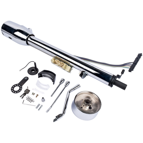 Chrome 28" Stainless Steel Tilt Steering Column with Adapter &Key Automatic