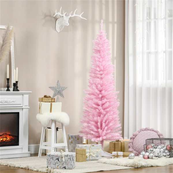 6 foot pink Christmas tree with bracket