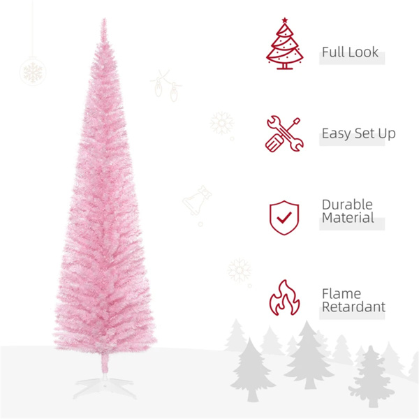 7 foot pink Christmas tree with bracket