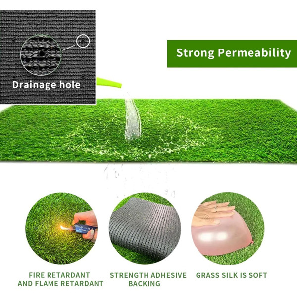 Artificial turf, professional dog mat large turf outdoor carpet terrace pet lawn, artificial carpet with drainage holes, 3.28FT * 32.8FT