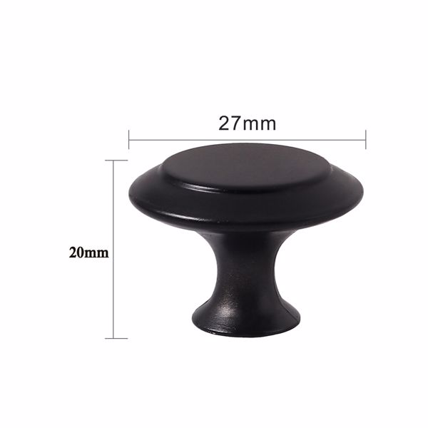 20X Door Knobs Cupboard Cabinet Drawer Round Furniture Kitchen Pull Handle Black