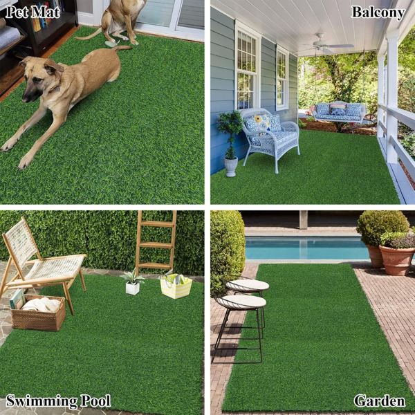 Artificial turf, professional dog mat large turf outdoor carpet terrace pet lawn, artificial carpet with drainage holes, 3.28FT * 32.8FT