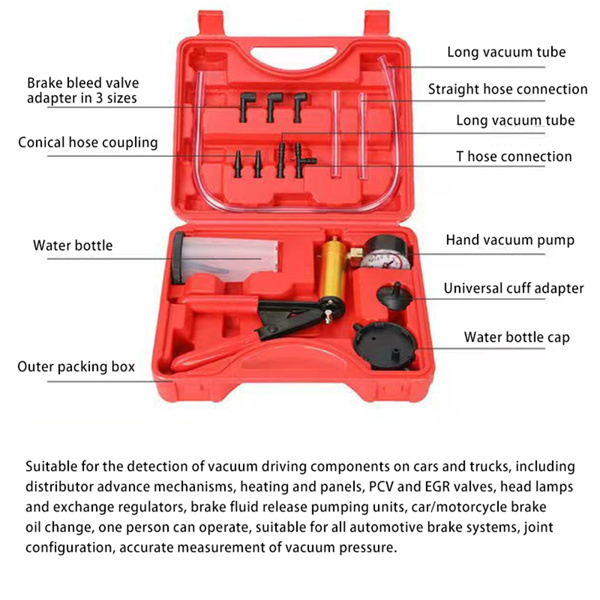 Vacuum Pump, Powerful Oil Suction Tool, Automotive Air Conditioning Oil Suction Manual - Vacuum Pump