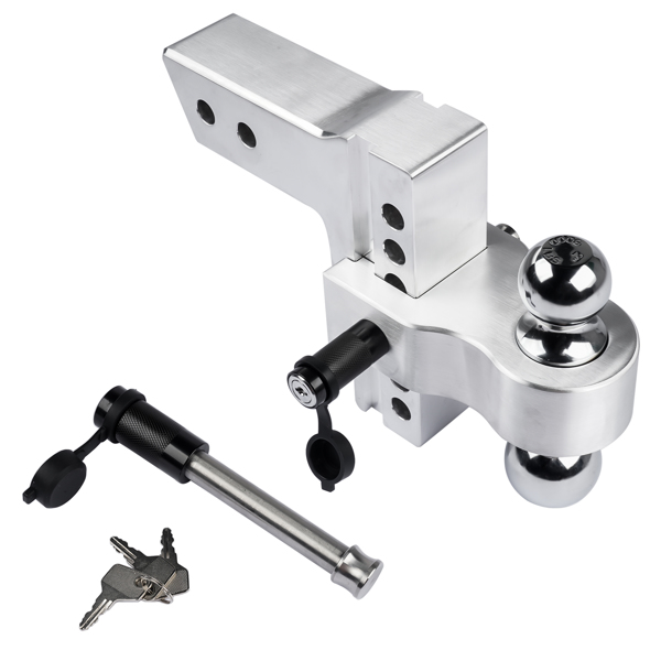 Aluminum Trailer Hitch Ball Mount Fits 2.5-Inch Receiver 18500LBS, with Locks