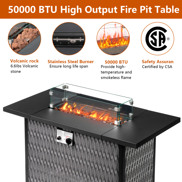  43-inch fire table