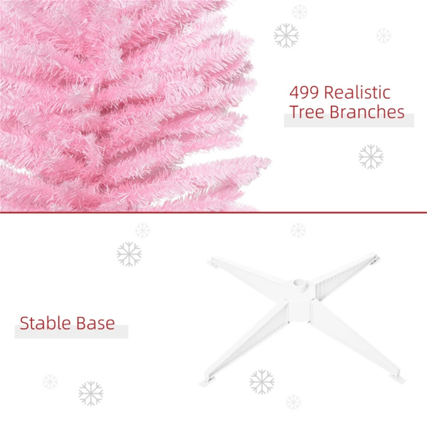 7 foot pink Christmas tree with bracket