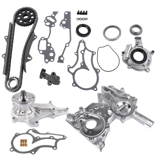 Timing Chain Kit+Cover+Oil & Water Pump for Toyota Pickup 4Runner Celica 2.4L L4