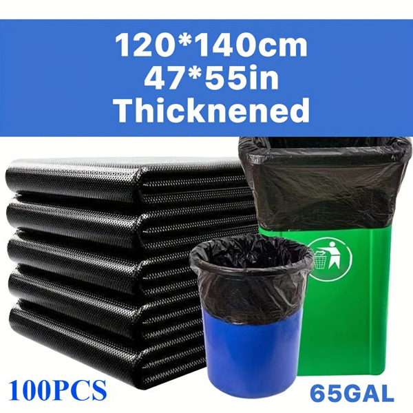 High capacity heavy-duty garbage bag: 1.9 MIL industrial strength, high capacity, heavy-duty, leak proof outdoor, industrial, household use -65 Gallon, 47 inches * 55 inches