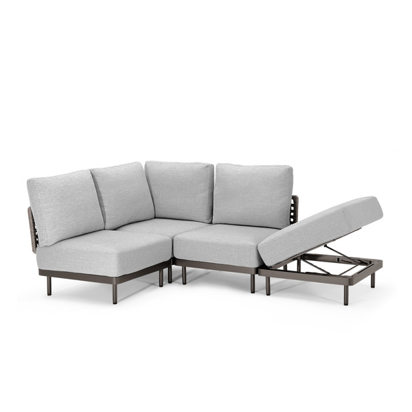 85.9 Wide Patio Outdoor Sofa and Adjustable Recliner