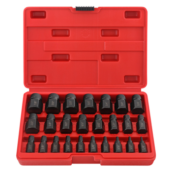 25 Piece Steel Durable Screw Extractor Kit, Easy To Remove Damaged Bolts and Screws - Extractor Removal Tool