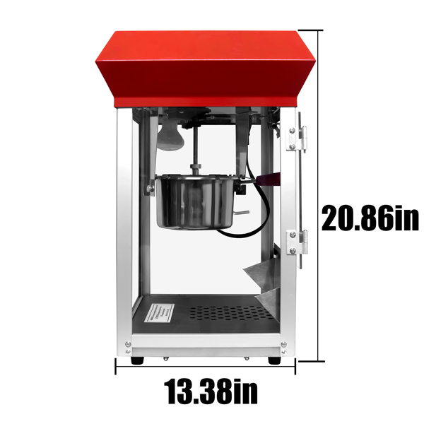 Bar Style Popcorn Machine, 4-Ounce Popcorn Maker Popper, Red 