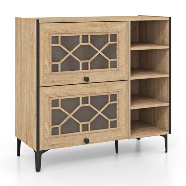 Entry shoe cabinet with adjustable shelf