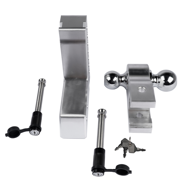 Aluminum Trailer Hitch Ball Mount Fits 2.5-Inch Receiver 18500LBS, with Locks