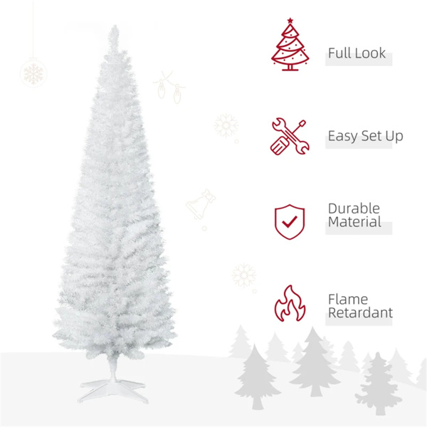 6 foot white Christmas tree with bracket