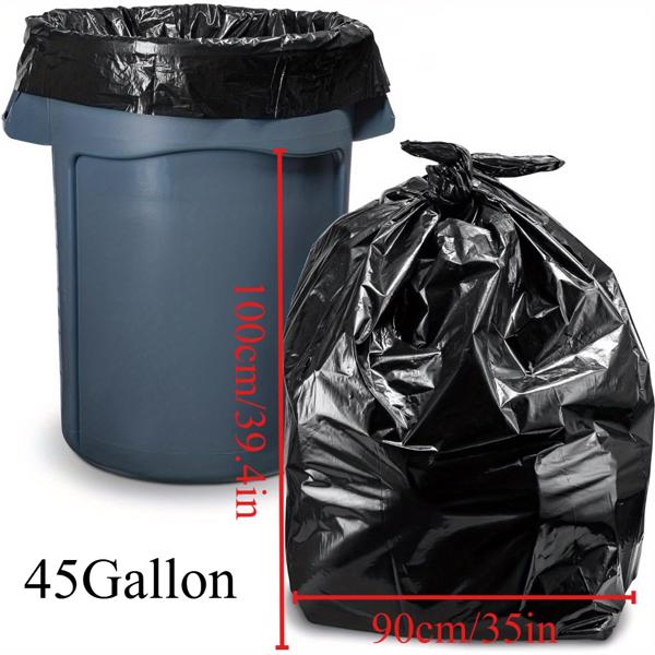 High capacity heavy-duty garbage bag: 1.9 MIL industrial strength, high capacity, heavy-duty, leak proof for outdoor, industrial, and household use -1.9 MIL/45 Gallan, 35 inches * 39.4 inches