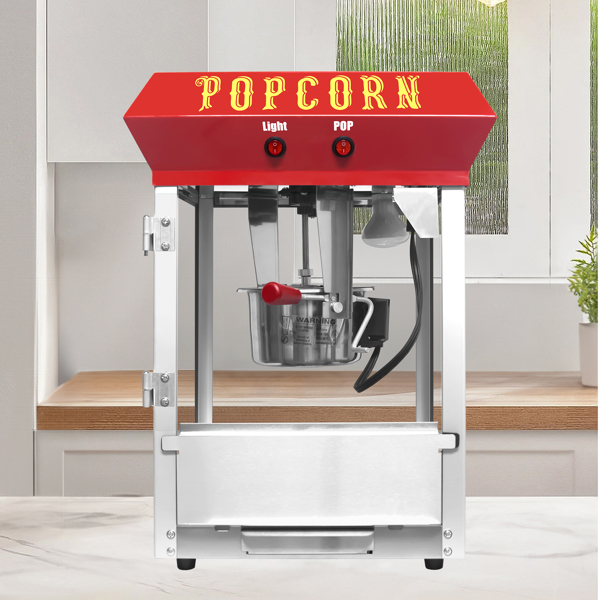 Bar Style Popcorn Machine, 4-Ounce Popcorn Maker Popper, Red 