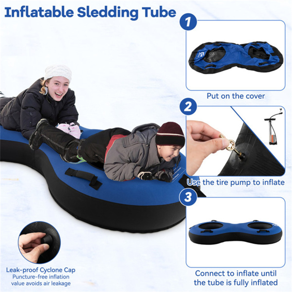 Blue 2-Person Inflatable Snow Sled 