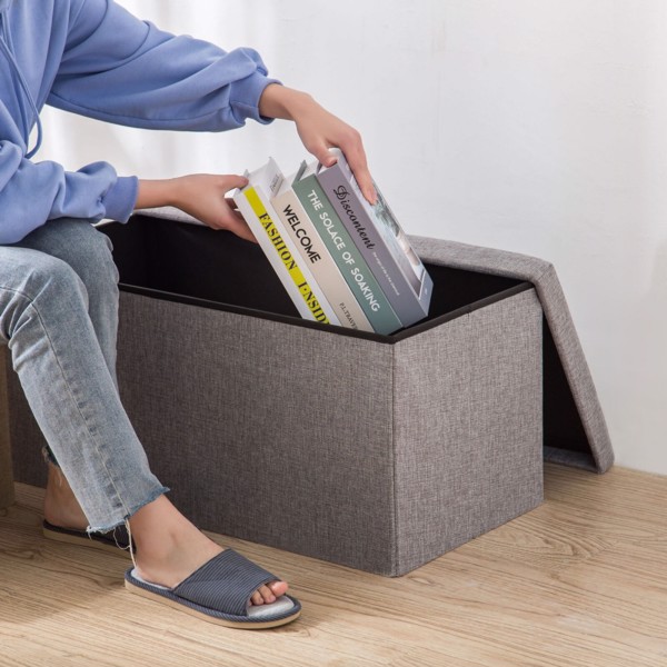 Storage box Foldable Ottoman Seat Toy Storage Box Foot Stool bench home stool UK