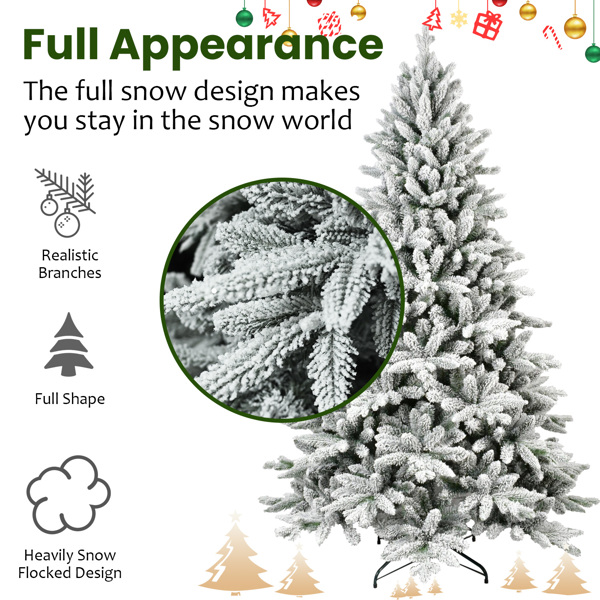 PVC&PE Flocking Tree Environmentally Friendly Fireproof Artificial Christmas Flocked Tree