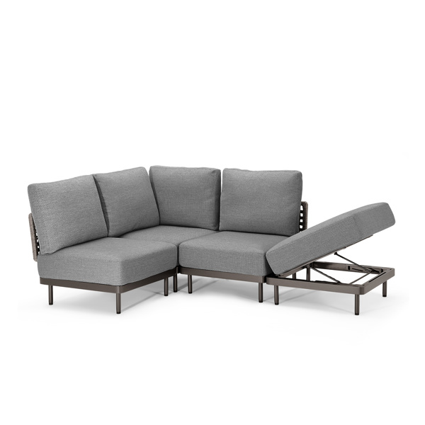 85.9 Wide Patio Outdoor Sofa and Adjustable Recliner