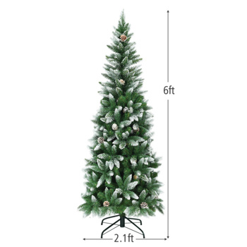 6 Feet Artificial Christmas Tree with Pine Cones