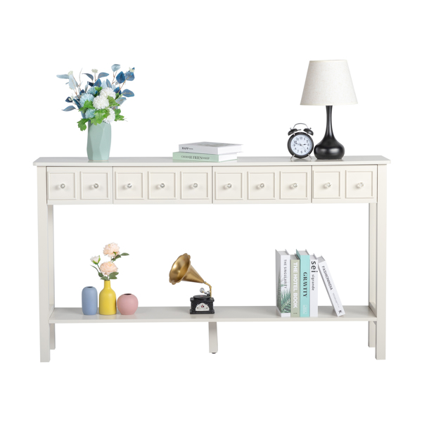 [Replace code:71522742]Long Console Table Entryway Table with Different Size Drawers and Bottom Shelf, White Narrow Storage Sofa Table for Entryway Hallway(White) Long Console Table 