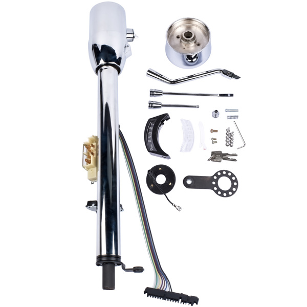 Chrome 28" Stainless Steel Tilt Steering Column with Adapter &Key Automatic